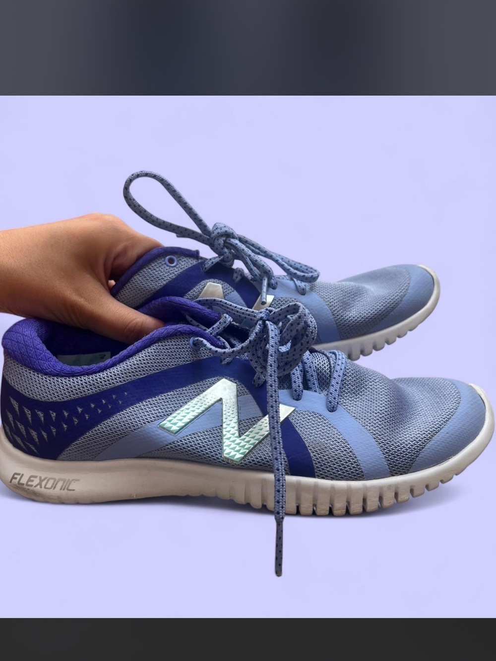 New Balance Women's Light Blue and Purple Flexonic Training Sneakers